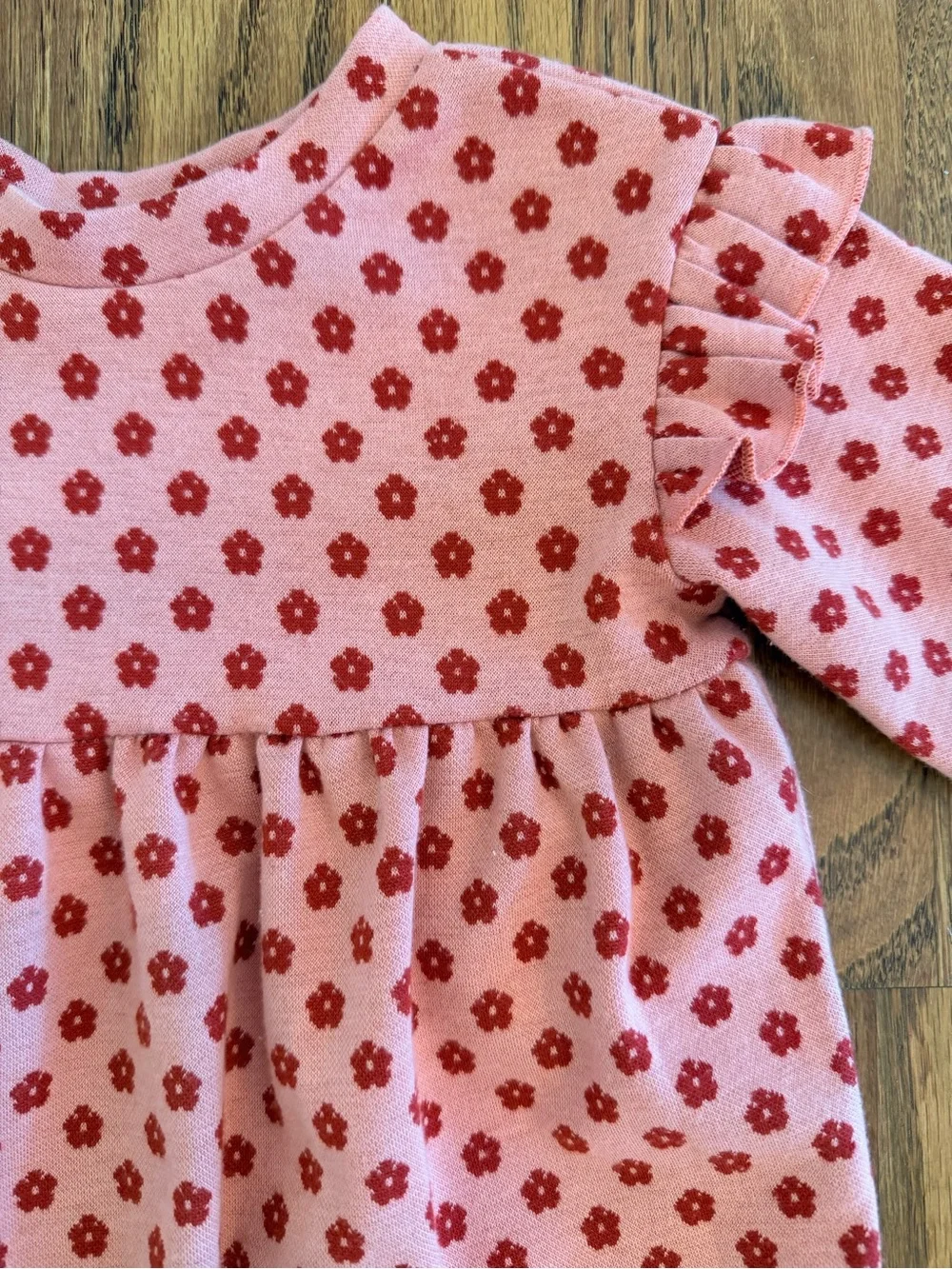 Pink Floral Long-Sleeve Baby One-Piece Romper